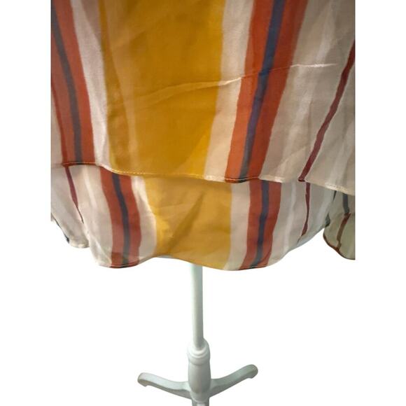 Anthropologie Maeve Sheer Silk Mullticolor Striped Blouse   S - Picture 9 of 10